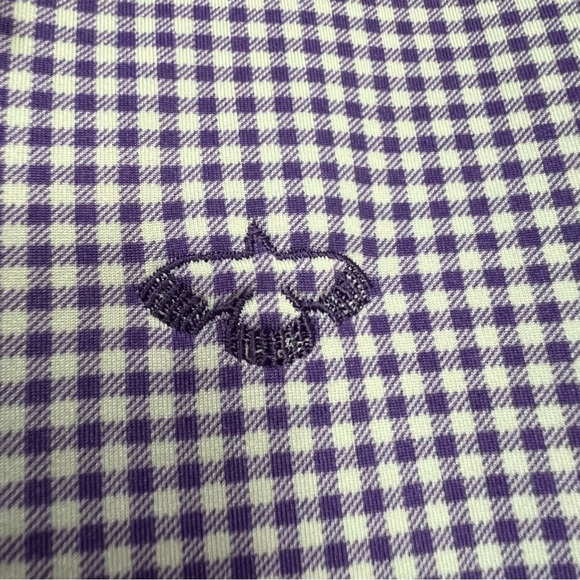 Peter Millar Women’s Large Purple Gingham Element 50+ SPF Polo Shirt Golf O5 - Picture 4 of 5